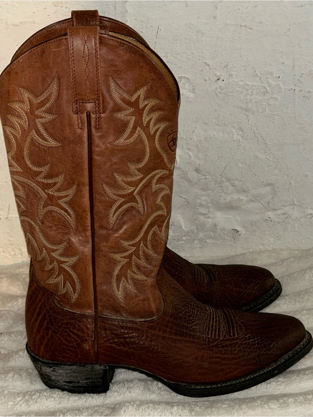 Ariat Women’s 9.5 D Brown Leather Cowboy Boots Western Embroidered Rodeo